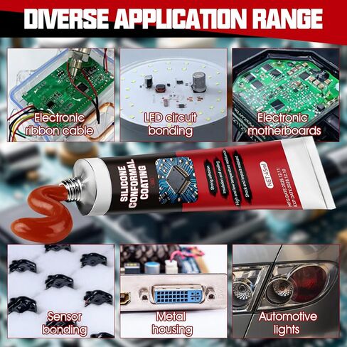 1.5oz Conformal Coating for Electronics, Silicone Conformal Coating Insulating Sealant, Waterproof, Dustproof and Moisture-Proof, Suitable for Circuit Boards, Electrical Control Boards and LED Lights in Kuwait
