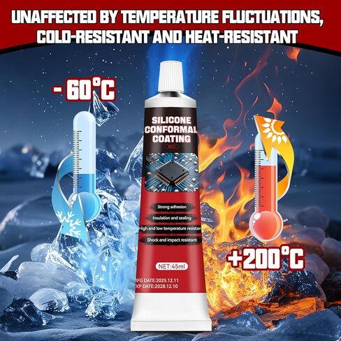 1.5oz Conformal Coating for Electronics, Silicone Conformal Coating Insulating Sealant, Waterproof, Dustproof and Moisture-Proof, Suitable for Circuit Boards, Electrical Control Boards and LED Lights in Kuwait