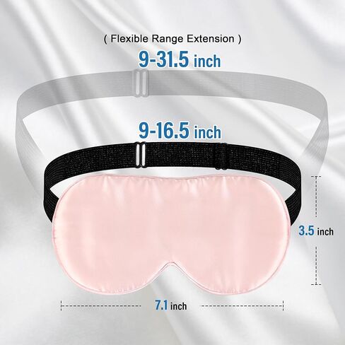 Silk Sleep Eye Mask for Kids, 100% Real Natural Pure Silk Sleeping Masks, Blindfold Sleep Eye Cover with Adjustable Strap, Soft & Lightweight Night Eyeshade for Boys Girls Teens (Pink) in Saudi Arabia