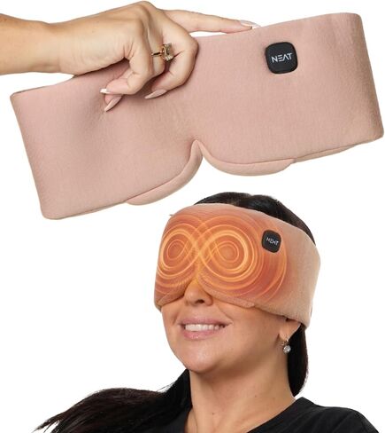 Heated Eye Mask - Cordless Eye Mask for Dry & Tired Eyes - 4 Adjustable Temperature Settings - Rechargeable and Light Blocking, Washable Cover for Cleaning (Ocean Stone) in Saudi Arabia