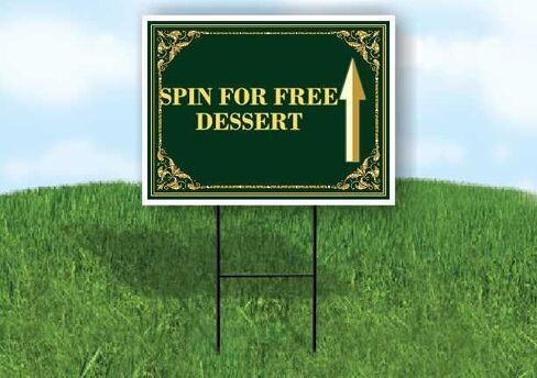 Spin For Free Dessert St. Patrick'S Day Irish Clover Fancy Gold Up Arrows A-Frame Single Sided 23x23 in. sign in Saudi Arabia