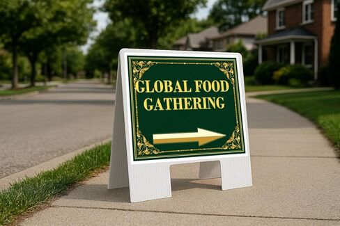 Global Food Gathering St. Patrick'S Day Irish Clover Fancy Gold Directional Arrows A-Frame Double Sided 23x23 in. sign in Saudi Arabia