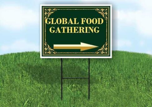 Global Food Gathering St. Patrick'S Day Irish Clover Fancy Gold Directional Arrows A-Frame Double Sided 23x23 in. sign in Saudi Arabia