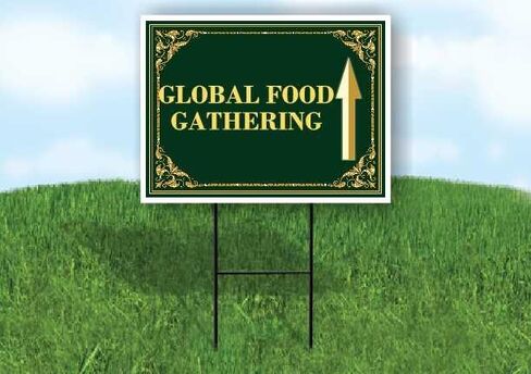 Global Food Gathering St. Patrick'S Day Irish Clover Fancy Gold Directional Arrows A-Frame Double Sided 23x23 in. sign in Saudi Arabia