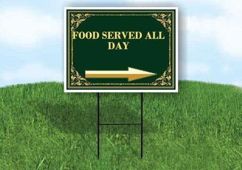 يتم تقديم الطعام طوال اليوم، عيد القديس باتريك، البرسيم الأيرلندي، أسهم اتجاهية ذهبية فاخرة، إطار على شكل حرف A مزدوج الجوانب مقاس 23 × 23 بوصة. in Kuwait