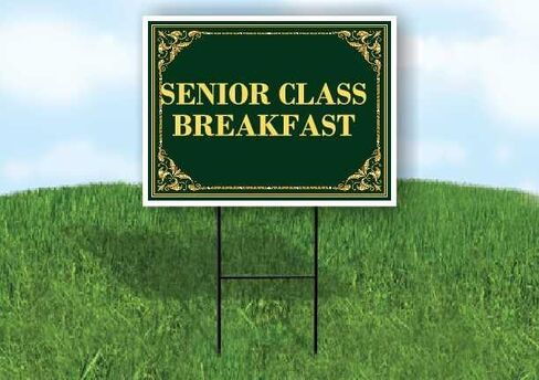 Senior Class Breakfast St. Patrick'S Day Irish Clover Fancy Gold Up Arrows A-Frame Single Sided 23x23 in. sign in Kuwait