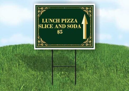 شريحة بيتزا وصودا للغداء بقيمة 5 دولارات لعيد القديس باتريك البرسيم الأيرلندي سهام ذهبية فاخرة على شكل حرف A من جانب واحد مقاس 23 × 23 بوصة. in Kuwait