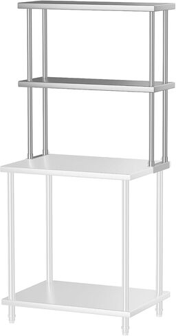 12x30 Double Utility Shelves Rack Deck Stainless Steel Prep Table Worktable Workstation with Undershelf, Stainless Steel Table for Kitchen Home Prep Work Tables in Kuwait