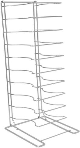 HUBERT Pizza Pan Rack 15-Shelf for 1 1/4 D Pans Chrome Plated Steel - 12" L x 12" W x 27 1/2 H in Saudi Arabia