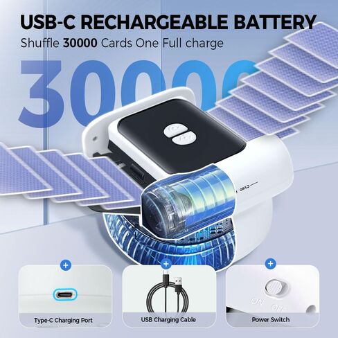 EJU Automatic Card Shuffler 2/1 Deck متوافق مع لعبة بطاقة Uno، أوراق اللعب، الكازينو، آلة البوكر القابلة لإعادة الشحن المتوافقة مع 5 تيجان، المرحلة 10، Mahjong، Skipbo، Blackjack، ليلة ألعاب هادئة للبالغين in Kuwait