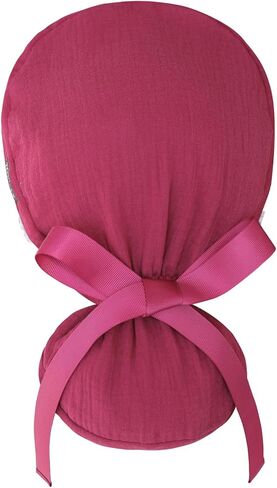 Ponytail Scrub Cap for Women – Solid Burgundy Surgical Cap with Buttons, Cotton Ponytail Scrub Caps, Adjustable Surgical Hat for Women to Secure Long Hair in Saudi Arabia