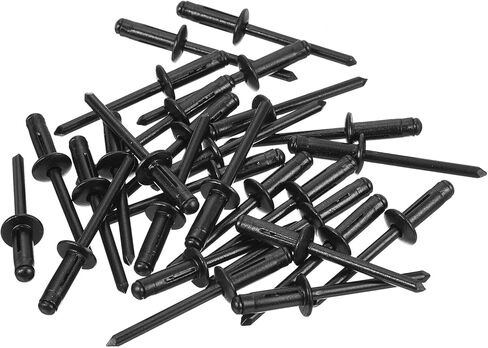 uxcell 100Pcs 3/16"x1/2" Aluminum Round Head Tri Grip Rivets, Tri Grip Rivets Assortment Bulb Style Rivets for DIY, Sheet Metal, Automotive Repairs, Furniture, Marine Boat (Black) in Saudi Arabia
