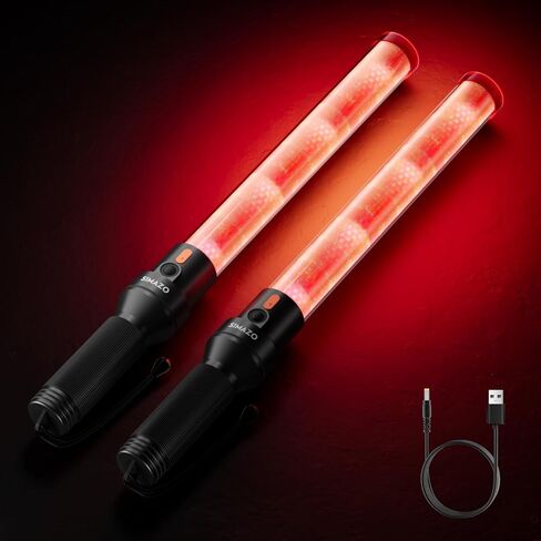 حزمة واحدة من عصا المرور مقاس 16 بوصة، عصا التحكم في حركة المرور القابلة لإعادة الشحن مع وضعين وامضين، عصا أمان المرور متعددة الوظائف للمطار ومواقف السيارات وتوجيه السيارة in Kuwait