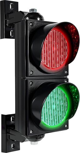 Red/Green 200mm/8in Traffic Light, PC Housing Waterproof Outdoor LED Traffic Light Lamp, Industrial Stop and Go Lights Cobweb Lens Safety Lights (AC85-265V) in Kuwait