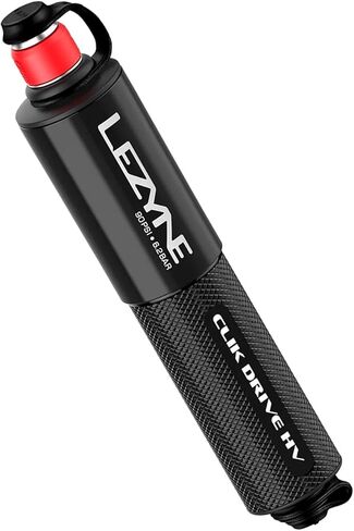LEZYNE CLIK Drive Hand Pump - Compact Lightweight CNC-Machined Aluminum Bicycle Tire Inflation Pump for Road, MTB & Gravel Bikes | Flex Hose, Frame Mount Included in Saudi Arabia