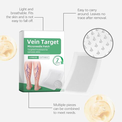 Vein Target Microdarts Patch, Professional Varicose Veins Treatment for Legs, Healrize Vein Target Patch, Natural Ingredients Leg Treatment for All Skin Types in Kuwait
