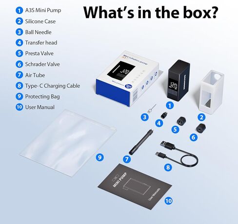 مضخة دراجة ذكية صغيرة، مضخة كهربائية مع أوضاع محددة مسبقًا، مضخة إطارات كهربائية لاسلكية 120 رطل لكل بوصة مربعة مع شاشة رقمية ± 0.1 رطل لكل بوصة مربعة، مضخة هواء محمولة ذات إيقاف تلقائي للدراجات الجبلية على الطرق in Kuwait