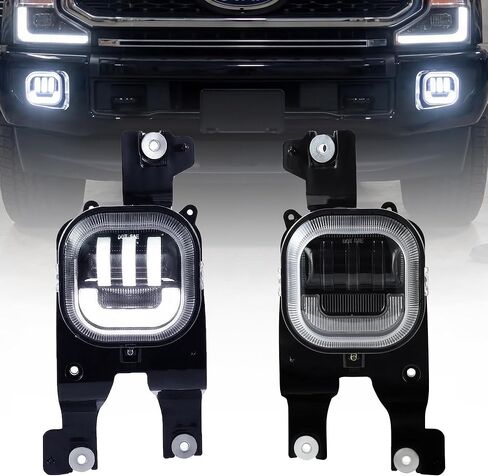مجموعة مصابيح الضباب LED مع أضواء النهار الجري لـ 2008 2009 2010 Ford F250 F350 F450 F550 مجموعة مصابيح الضباب للقيادة التوصيل والتشغيل in Kuwait