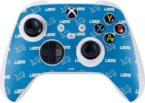 ملصق Skinit المخصص للألعاب متوافق مع وحدة تحكم Xbox Series S - تصميم شعار NFL Detroit Lions Retro مرخص رسميًا in Saudi Arabia