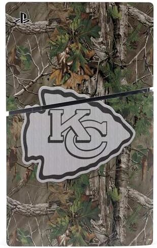 Skinit Decal Gaming Skin Compatible with PS5 Slim Disk Bundle - Officially Licensed NFL Kansas City Chiefs Realtree Xtra Green Camo Design in Saudi Arabia