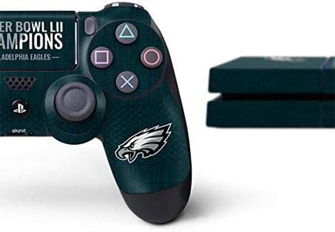 Skinit Decal Gaming Skin Compatible with PS4 Console and Controller Bundle - Officially Licensed NFL Philadelphia Eagles Super Bowl LII Champions Design in Saudi Arabia