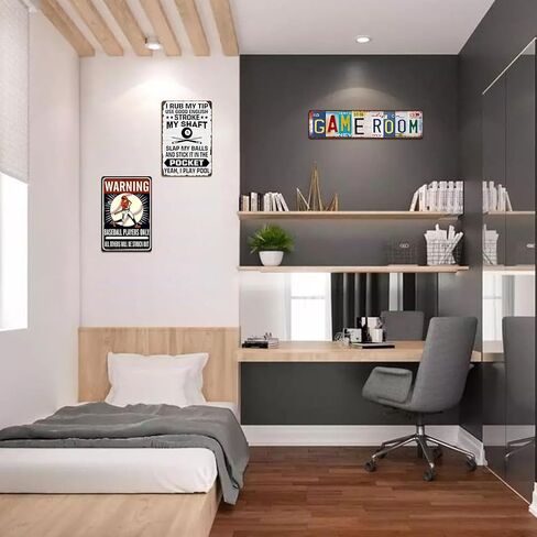 ديكور غرفة الألعاب، ديكور جدار الألعاب للأولاد، ملحقات الألعاب لرجل الغرفة، علامة الكهف أو الرجال، لعبة الفيديو، ملصقات فنية جدارية للألعاب للأولاد، لافتات معدنية من القصدير، ديكورات الألعاب، 4 × 16 بوصة in Saudi Arabia
