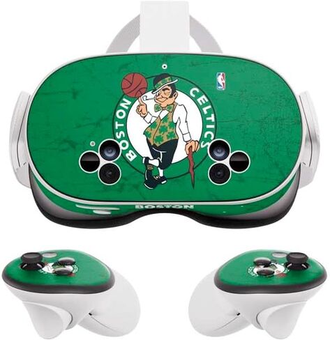 Skinit Decal Gaming Skin Compatible with Meta Quest 3S - Officially Licensed NBA Boston Celtics Green Primary Logo Design in Saudi Arabia