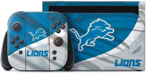 Skinit Decal Gaming Skin Compatible with Nintendo Switch 2 (2025) with Joy-Con - Officially Licensed NFL Detroit Lions Double Vision Design in Saudi Arabia