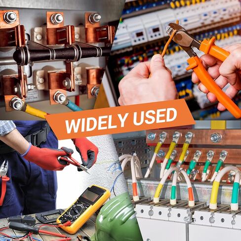 227pcs Battery Cable Ends Kit,AWG 2 4 6 8 1/0 2/0 Gauge,0 Gauge 00 Gauge Heavy Duty Wire lugs, 3/8" Ring Terminal Connectors with 3:1 Heat Shrink Tube & Storage Box in Kuwait