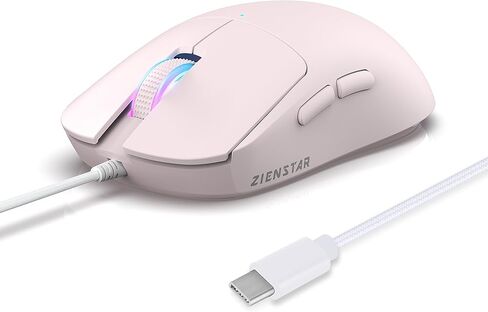 HXMJ Wired USB C Gaming Mice,7200DPI,Ergonomic Mouse with RGB Backlit for Apple MacBook,Computer or Laptops with Type C Port-White in Kuwait
