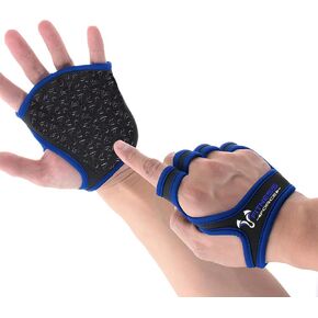 قفازات تمرين FITNESS FORCE للرجال والنساء، قفازات رفع الأثقال الجزئية، قبضة صالة الألعاب الرياضية غير قابلة للانزلاق لرفع الأثقال، قفازات تمرين بدون أصابع مع حماية كاملة لراحة اليد in Kuwait