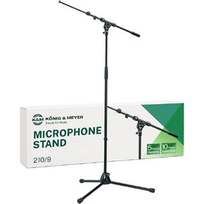 حامل ميكروفون ثلاثي القوائم K&M König & Meyer 21090.500.55 - ذراع ذراع تصغير قابل للتعديل مكون من قطعتين - درجة احترافية - شديدة التحمل مع قاعدة أرجل قابلة للطي - صناعة ألمانية باللون الأسود in Kuwait