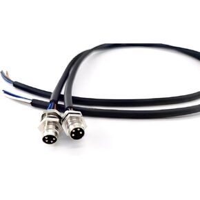 2 قطعة كابل موصل ذكر M8 4 دبوس، كابل تثبيت خلفي مستقيم بطول 1.64 قدم، IP67 مقاوم للماء، مقبس طيران غير محمي سلك ملحوم، وعاء مستشعر الكابل الكهربائي (ذكر) in Kuwait