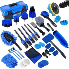 Car Detailing Kit, 18Pcs Car Detailing Brush Set, Car Cleaning Kit, Drill Brush Set, Car Detailing Brushes, Tire Brush - Car Wash Kit, Car Cleaning Tools brushes for Interior, Exterior, Wheels in Saudi Arabia
