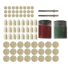 Generic 76pcs Wool Polishing Wheel Set with Mandrels Buffing Mop Kit for Rotary Tools Car Polisher Equipment Polishing Pad Buffing Wheel Drill Accessories in Kuwait