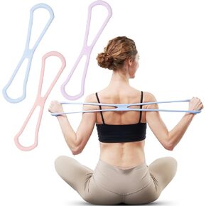 احتفظ بـ 3 قطع من أحزمة المقاومة - 15 رطلاً من حبال التمرين الممتدة لتنغيم الذراع واليوجا والبيلاتس - مجموعة أربطة لياقة بدنية متينة غير قابلة للانزلاق للنساء والرجال (15 رطلاً وردي/أرجواني/أزرق) in Kuwait