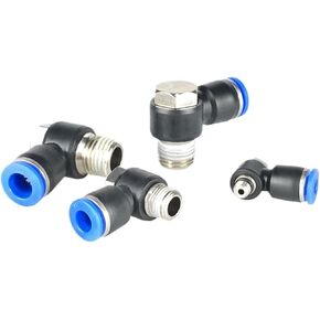 Copper Hose Tracheal Pneumatic Quick Connector PH8-02 Ext ernal Hexagonal Right Angle Bend Plugs 6mm 1Pcs(PH8-01) in Saudi Arabia