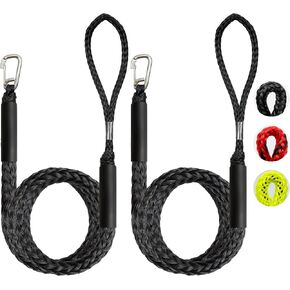 إكسسوارات القوارب بطول 5 أقدام، خطوط قارب بنجي ممتازة، حلقة ممتدة 30 سم مع مشبك من الفولاذ المقاوم للصدأ 316 لرسو جت سكي، سيدو، ياماها ويفر رانر دينجي بونتون، هدايا القوارب (أسود) in Kuwait