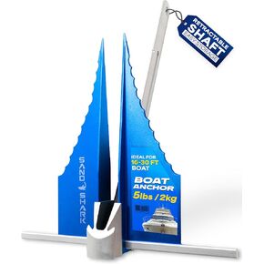 مرساة ساند شارك الفاخرة فلوك - عمود قابل للسحب سهل التخزين - مرساة قارب عائم من الألومنيوم، مرساة جت سكي. القوارب <30 قدم. مرساة رملية للقارب، مرساة القارب. in Kuwait