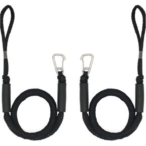 Bungee Dock Lines 4FT 2-Pack with Stainless Clips – Marine Mooring Ropes for Boats, Jet Skis, Pontoons – Shock Absorbing (Black) in Saudi Arabia