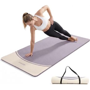 EaseUp Extra Thick Yoga Mat -2/5 inch (10MM), 72.8x31.5" Extra Long-Wide, Professional TPE Non-slip yoga mats for Yoga,Exercise, Workout,Pilates and Fitness, with strap in Saudi Arabia