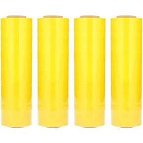فيلم مطاطي أصفر، 15 بوصة × 1476 قدم، 4 عبوات - غلاف منكمش ملون متمدد مسبقًا لتغليف البليت ونقله وتعبئته in Kuwait