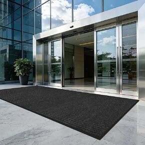 سجادة أرضية تجارية مقاس 3 × 10 بوصة، سجادة شديدة التحمل للباب الأمامي، ومناطق الأعمال وحركة المرور العالية، سجاد ترحيب غير قابل للانزلاق للمدخل، ظهر مطاطي، سجادات باب كبيرة منخفضة المظهر، شريط أسود in Kuwait