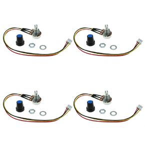 TAODAN 4PCS 10K Ohm Linear Taper Adjustable Rotary Potentiometer Change Resistance WH148 B10K 3 Pin with XH2.54-3P Connector Wire Cable and Black Knob Cover Cap 148-10kBK in Kuwait