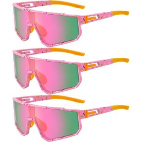 Kingdder 3 Pcs Baseball Ice Cream Drip Sunglasses for Youth Sunglasses for Sport Softball Cycling Baseball Golf in Kuwait