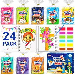 Coloring Books Party Favors for Kids - 24 Pack Mini Water Coloring Books Paint Sets for Kids Goodie Bags Stuffers Students Classroom Gifts Bulk, Return Gifts for Birthday Halloween Party Favors Bulk in Saudi Arabia