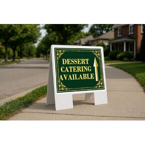 Dessert Catering Available St. Patrick'S Day Irish Clover Fancy Gold Directional Arrows A-Frame Double Sided 23x23 in. sign in Kuwait