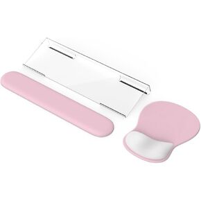 iCasso Keyboard Wrist Rest,Ergonomic Mouse Pad with Wrist Support,Acrylic Clear Keyboard Stand for Desktop,Non-Slip Mousepad Set for Office Home Gaming (Green) in Saudi Arabia