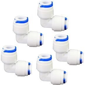 Water Purifier Push-to-Connect Straight, 1/4" PE Tube Push-to-Connect Quick Fitting, Compatible with RO Water Filtration, Pre-Purifier, Refrigerator, Coffee Maker Plastic Adapter (5 PCS) in Saudi Arabia