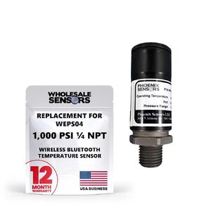 WEPS04 محول مستشعر ضغط بلوتوث لاسلكي 1/4 بوصة NPT، 1000PSI - صنع في الولايات المتحدة الأمريكية in Kuwait